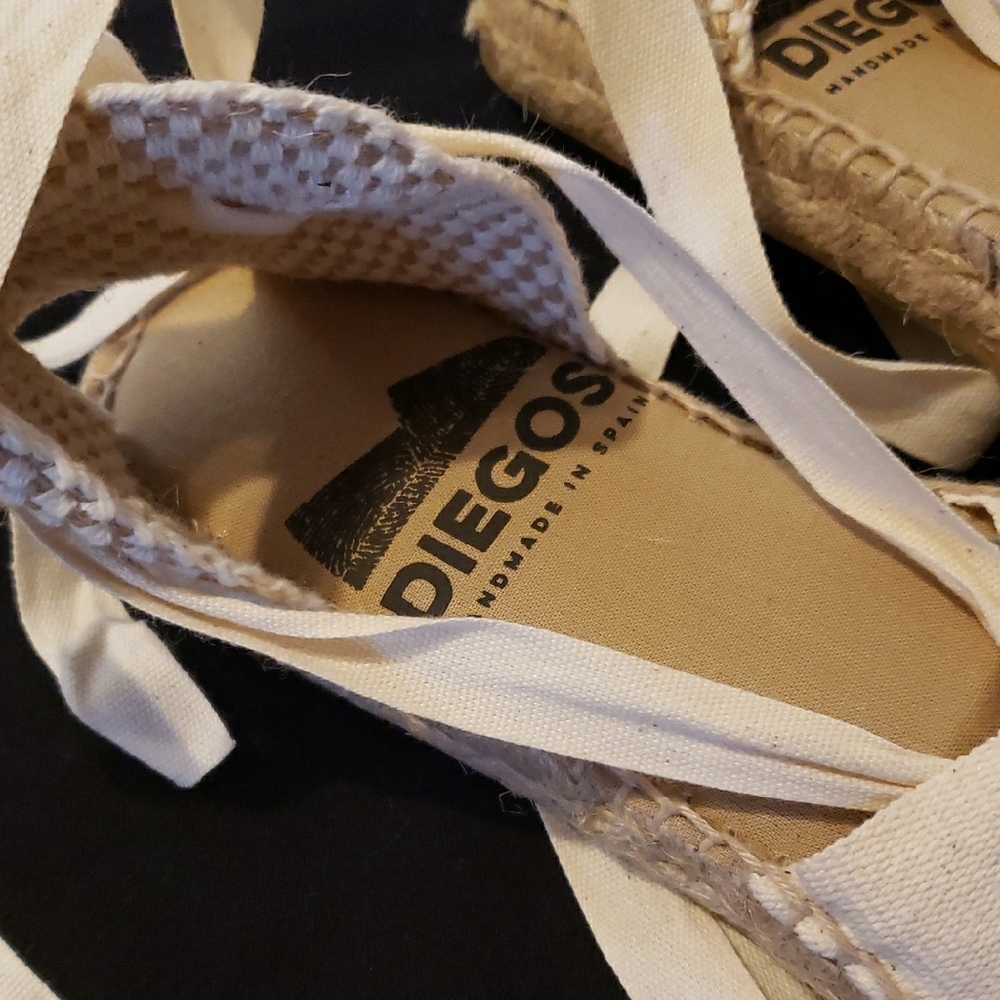 DIEGOS Women's Cream Espadrilles Handmade Spain Size 37 ,NEW no Tag. - Picture 2 of 4